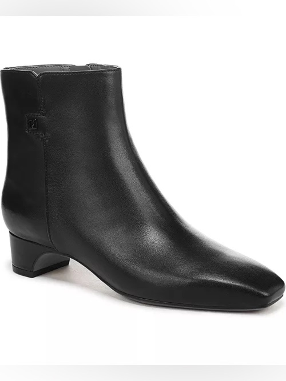 Franco Sarto Black Luella square toe zip up Leather Ankle Booties 7M